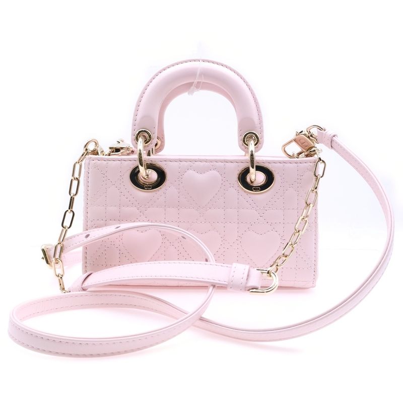 Christian Dior Lady D-joy Micro Bag 2WAY Bag Shoulder Bag Mini Handbag Light