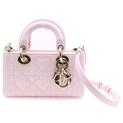 Christian Dior Lady D-joy Micro Bag 2WAY Bag Shoulder Bag Mini Handbag Light