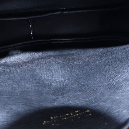 Christian Dior CD Logo Vintage Shoulder Bag Black Leather