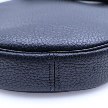 Christian Dior CD Logo Vintage Shoulder Bag Black Leather