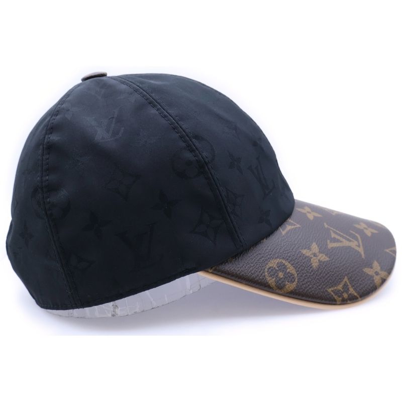 Louis Vuitton LV Get Ready Monogram Silk Baseball Cap Hat M76528 Black Brown