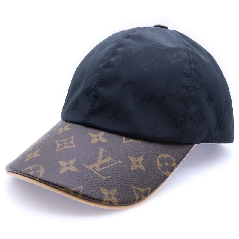 Louis Vuitton LV Get Ready Monogram Silk Baseball Cap Hat M76528 Black Brown