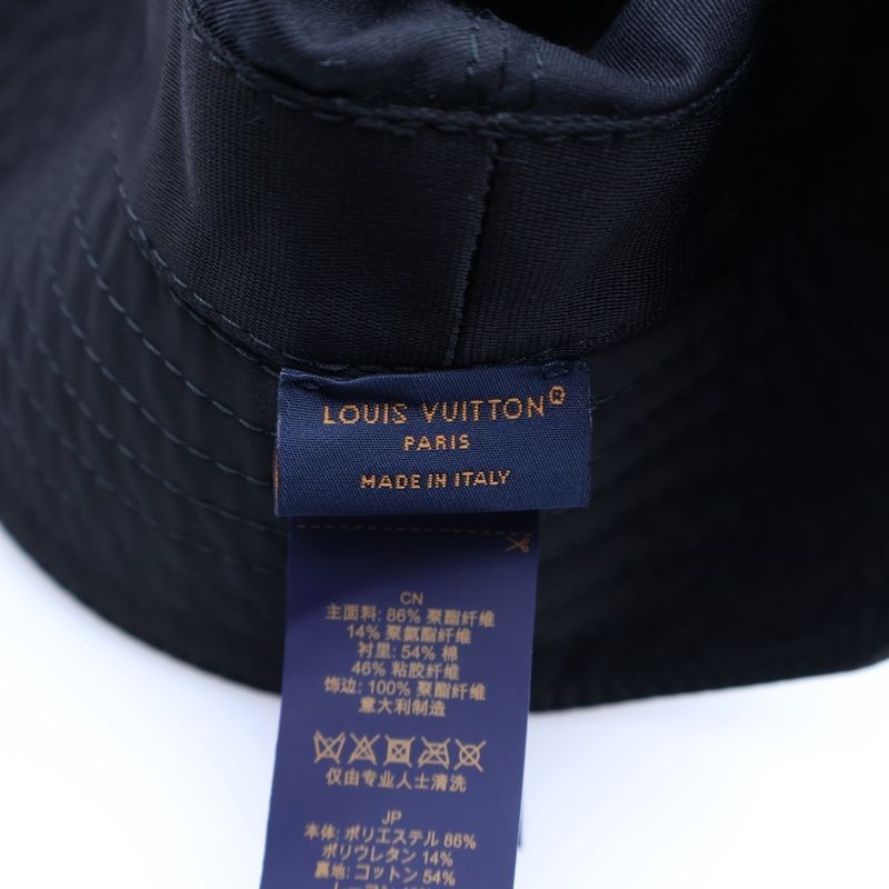 Louis Vuitton LV Smash Rain S00 Embroidered Bucket Hat Black M7725m