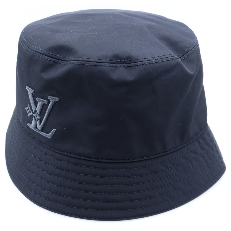 Louis Vuitton LV Smash Rain S00 Embroidered Bucket Hat Black M7725m