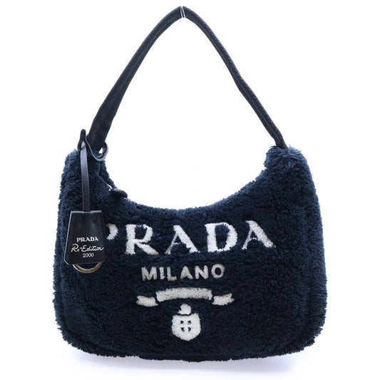 Prada One Shoulder Bag Handbag Terry Nero X Bianco Black X White Spagna 1ne515