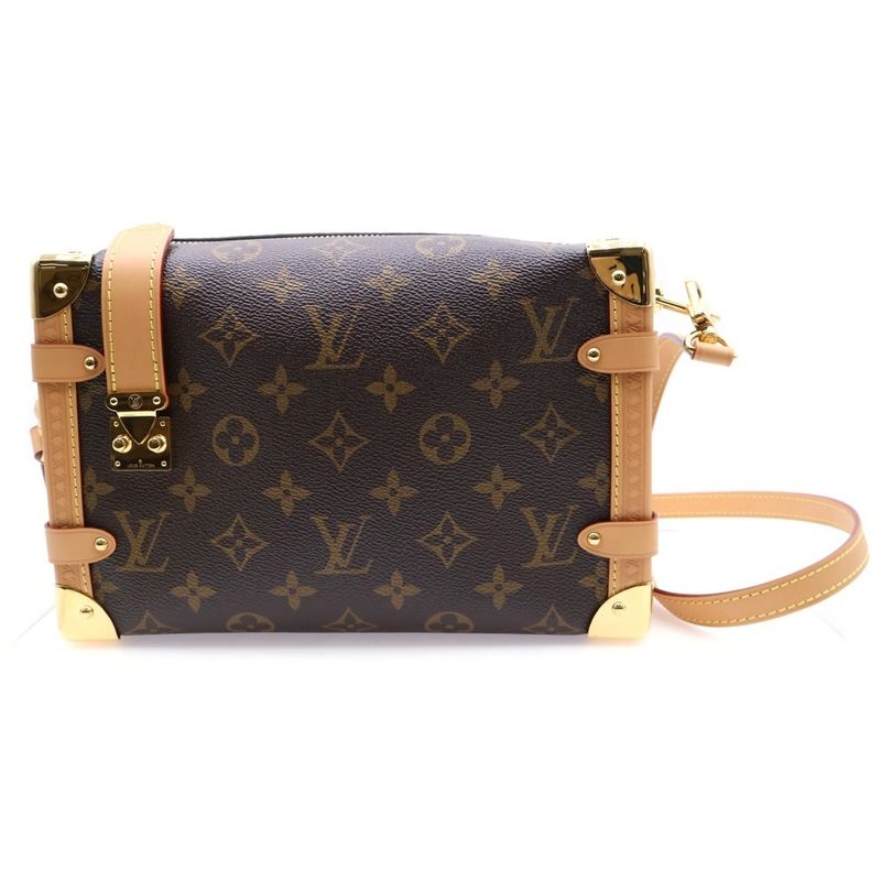 Louis Vuitton Monogram Side Trunk MM Shoulder Bag Brown Leather X PVC M46358