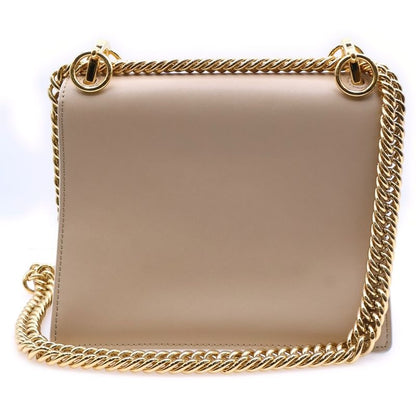 Fendi Canai Flower Mini Chain Shoulder Bag Shoulder Pochette Pink Beige Leather