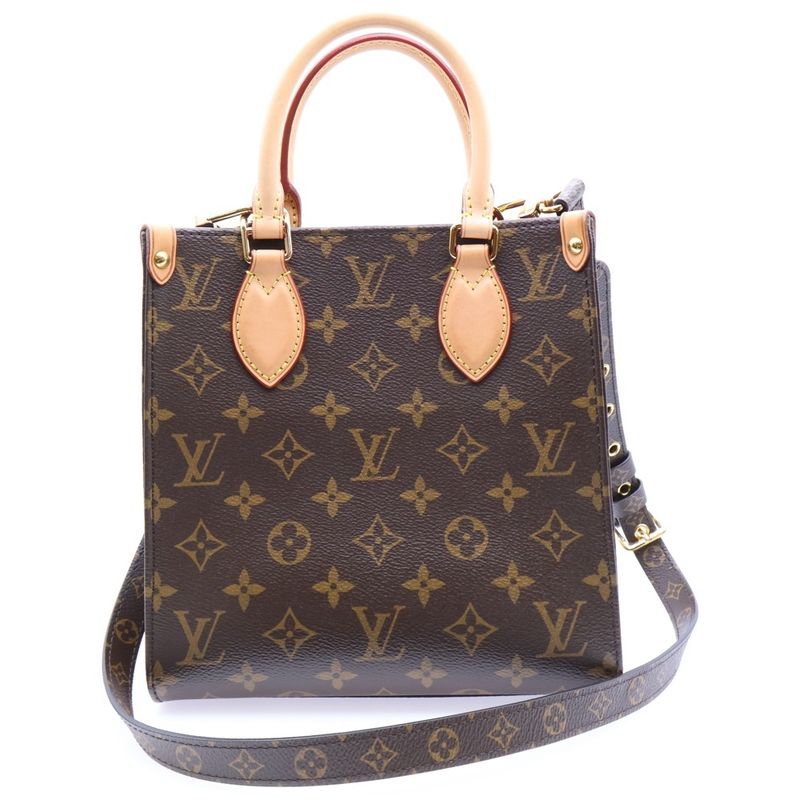 Louis Vuitton Sac Pla BB Monogram PVC Leather 2WAY Hand Shoulder Bag Gold