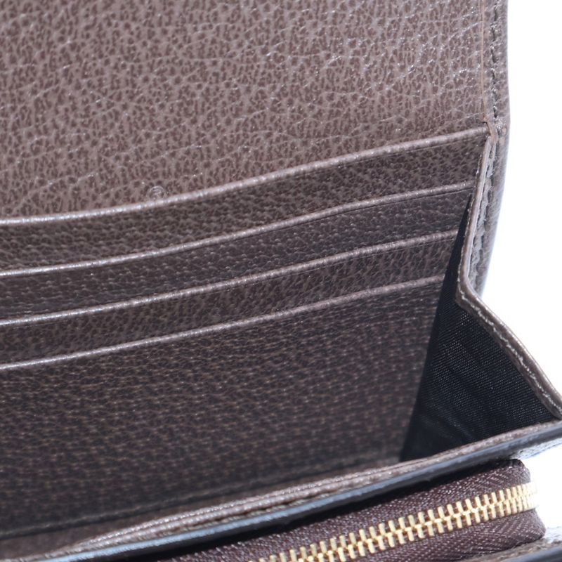 Gucci Ophidia GG Supreme Logo Plate Web Sherry Line Leather Canvas Compact