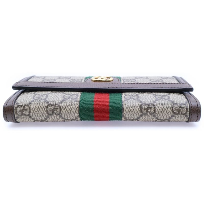 Gucci GG Supreme Sherry Line Ophidia Continental Wallet Leather Long Wallet