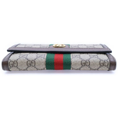 Gucci GG Supreme Sherry Line Ophidia Continental Wallet Leather Long Wallet