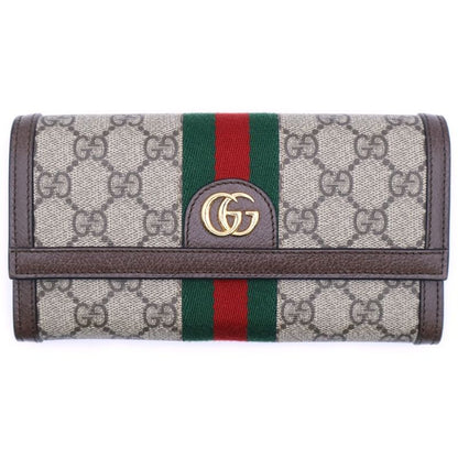 Gucci GG Supreme Sherry Line Ophidia Continental Wallet Leather Long Wallet