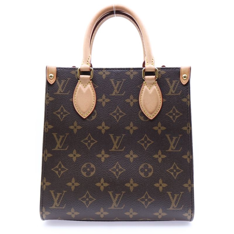 Louis Vuitton Sac Pla BB Monogram PVC Leather 2WAY Hand Shoulder Bag Gold