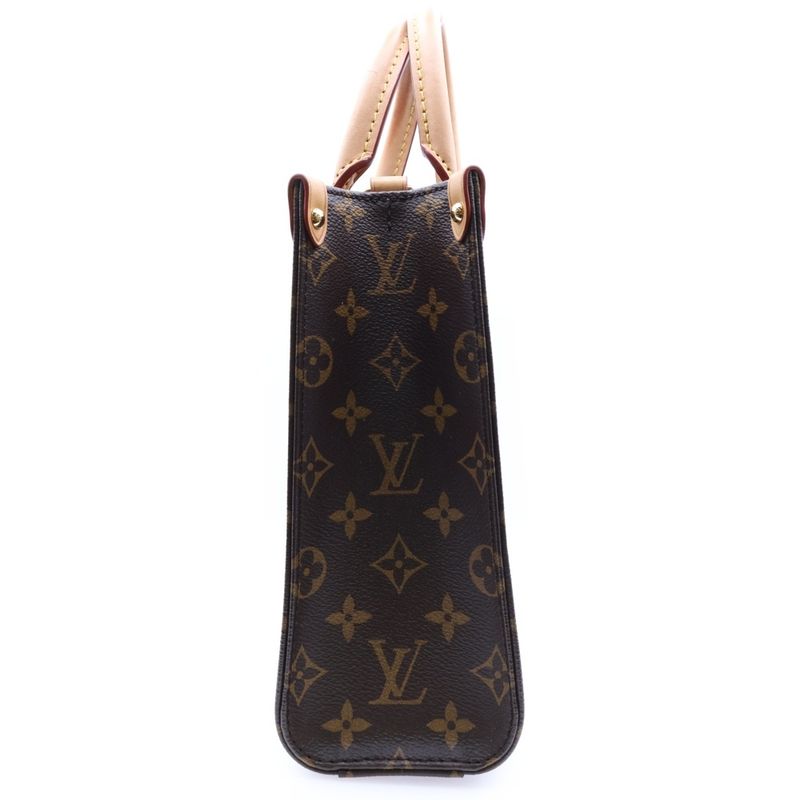 Louis Vuitton Sac Pla BB Monogram PVC Leather 2WAY Hand Shoulder Bag Gold