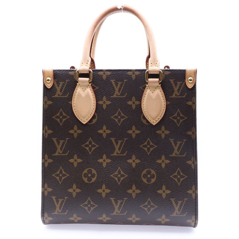 Louis Vuitton Sac Pla BB Monogram PVC Leather 2WAY Hand Shoulder Bag Gold