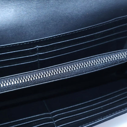 Christian Dior Vertical Long Wallet Long Wallet Card Case Black Leather