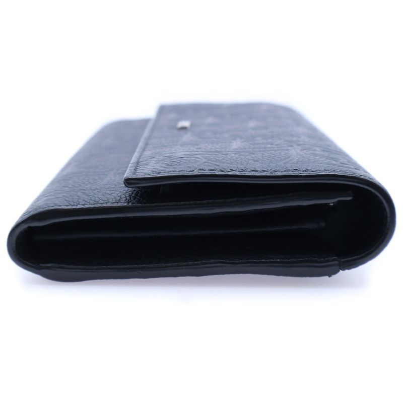 Christian Dior Vertical Long Wallet Long Wallet Card Case Black Leather