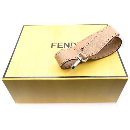 Fendi Mamma Bucket Selleria 2WAY Leather Handbag Shoulder Bag Beige 8br600