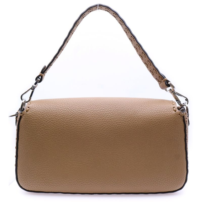 Fendi Mamma Bucket Selleria 2WAY Leather Handbag Shoulder Bag Beige 8br600