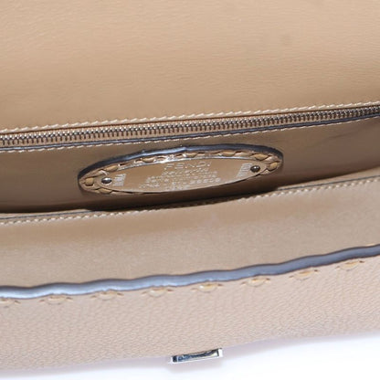 Fendi Mamma Bucket Selleria 2WAY Leather Handbag Shoulder Bag Beige 8br600