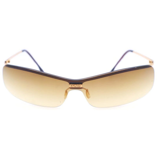 Chanel Rimless Sunglasses Eyewear Brown Lenses Gold Frame 4043