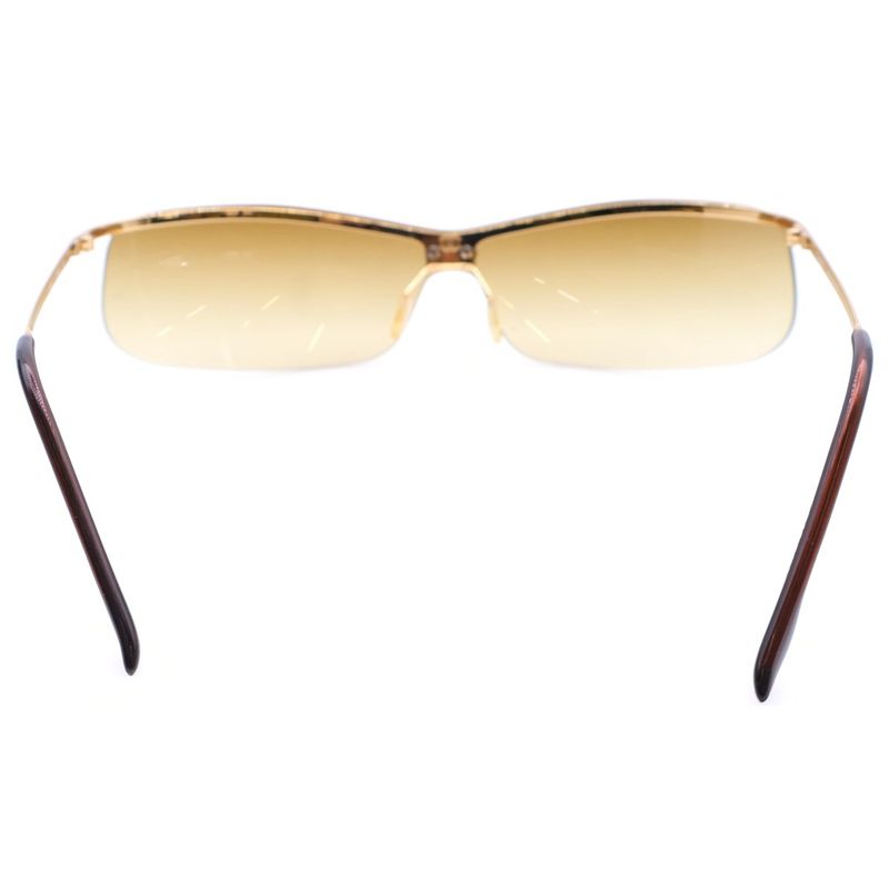 Chanel Rimless Sunglasses Eyewear Brown Lenses Gold Frame 4043