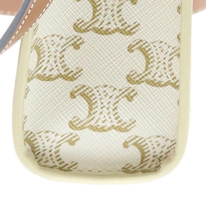 Celine Mini Vertical Cabas Triomphe Logo Allover PVC Leather 2WAY Hand Shoulder