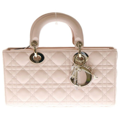 DIOR Lady Dior D Joy Medium Canage Lambskin Leather 2WAY Hand Shoulder Bag Gold