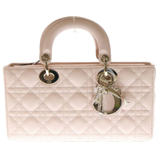 DIOR Lady Dior D Joy Medium Canage Lambskin Leather 2WAY Hand Shoulder Bag Gold