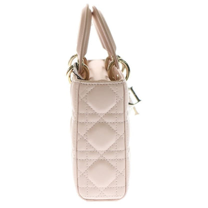 DIOR Lady Dior D Joy Medium Canage Lambskin Leather 2WAY Hand Shoulder Bag Gold