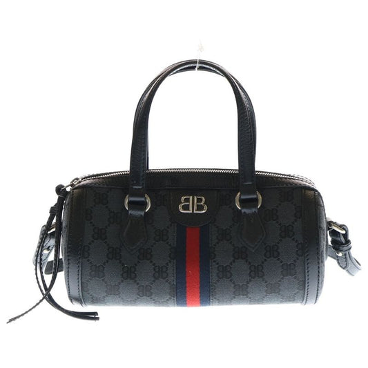 Balenciaga X Gucci The Hacker Project BB Logo Plate Canvas Sherry Line Leather