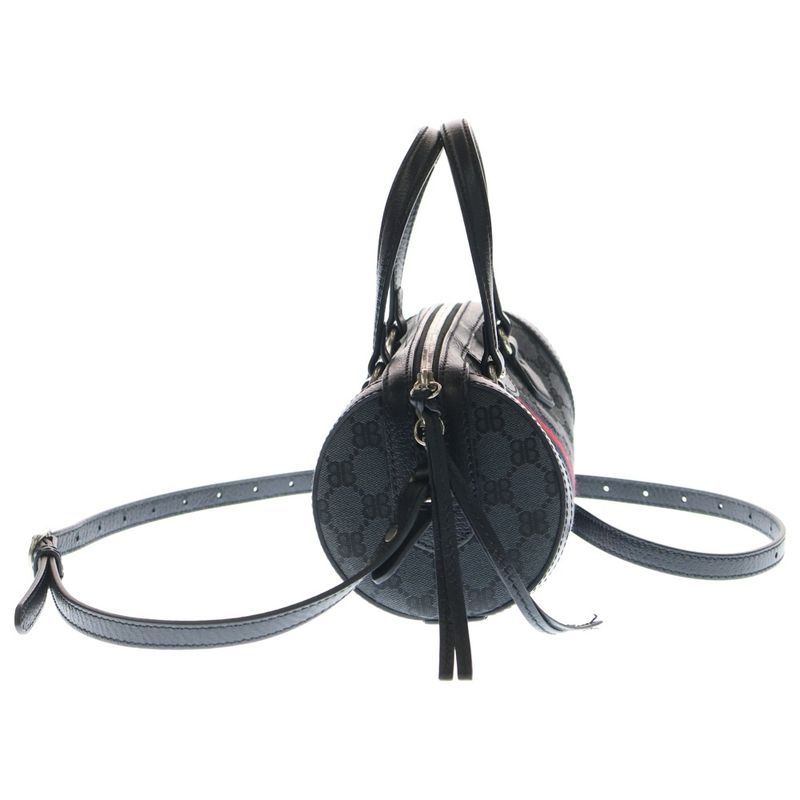 Balenciaga X Gucci The Hacker Project BB Logo Plate Canvas Sherry Line Leather