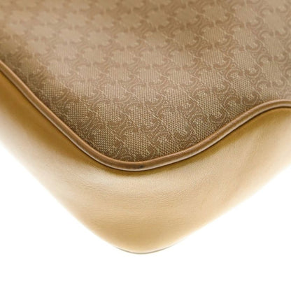 Celine Macadam Pattern Canvas Leather Turnlock One Shoulder Bag Gold Hardware