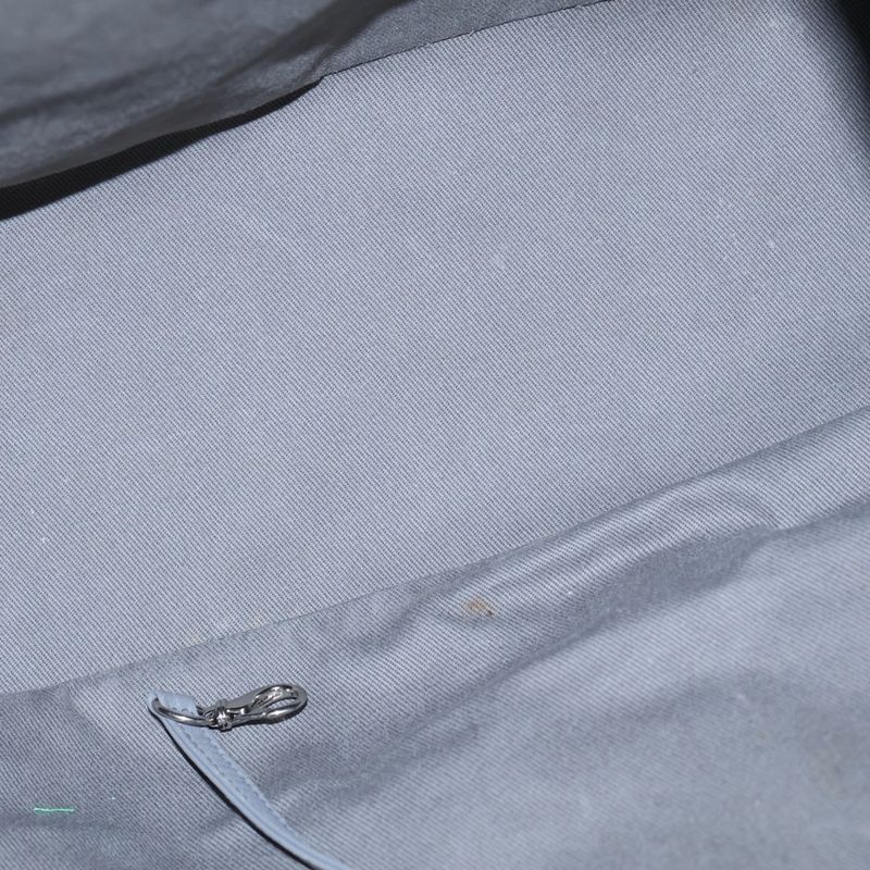 Chanel Deauville Coco Mark Raffia Leather Backpack Sac Silver Hardware Gray