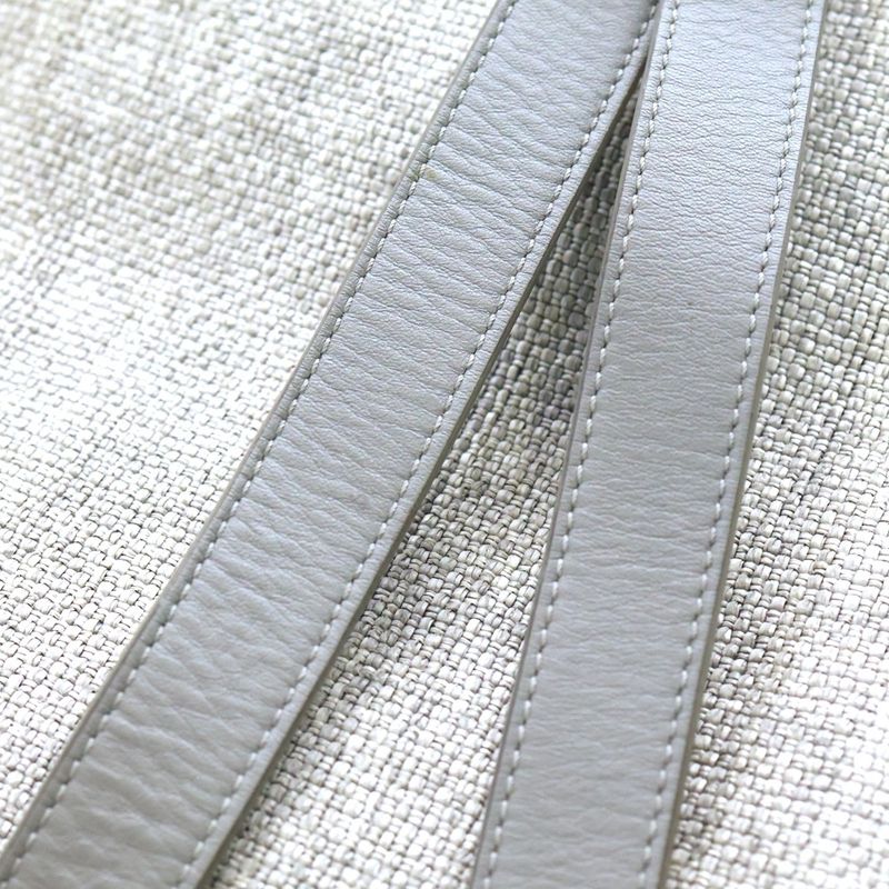 Chanel Deauville Coco Mark Raffia Leather Backpack Sac Silver Hardware Gray