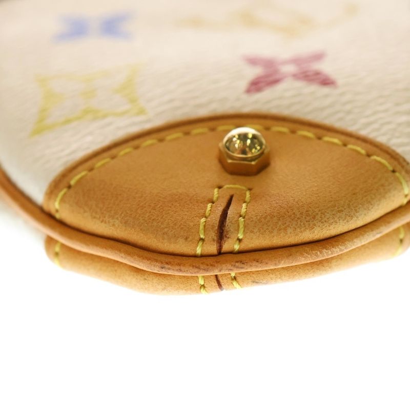 Chanel Pochette Mila MM Monogram Multicolor PVC Leather Accessory Pouch Handbag