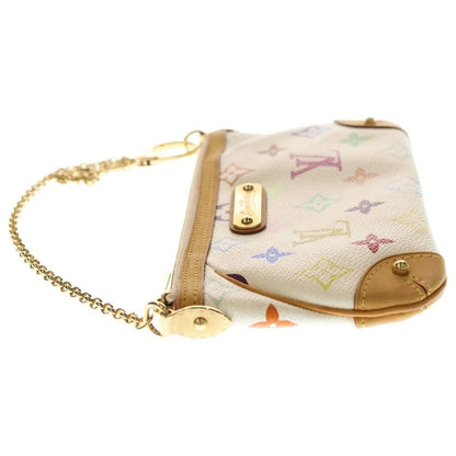 Chanel Pochette Mila MM Monogram Multicolor PVC Leather Accessory Pouch Handbag