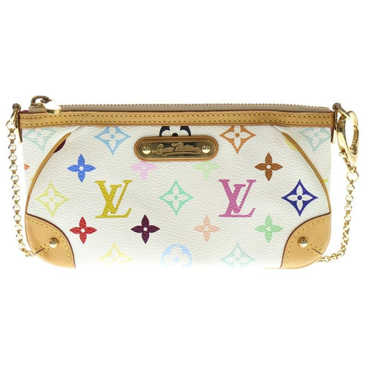 Chanel Pochette Mila MM Monogram Multicolor PVC Leather Accessory Pouch Handbag