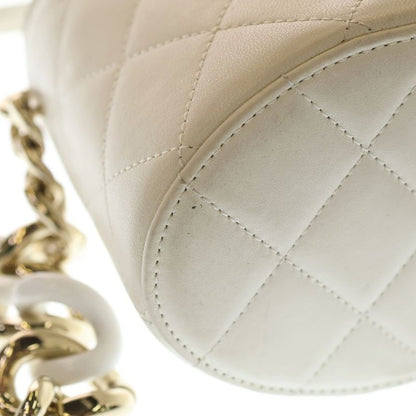 Chanel Matelasse Coco Mark Turnlock Lambskin Leather Vanity Chain Shoulder Bag