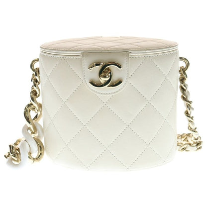 Chanel Matelasse Coco Mark Turnlock Lambskin Leather Vanity Chain Shoulder Bag
