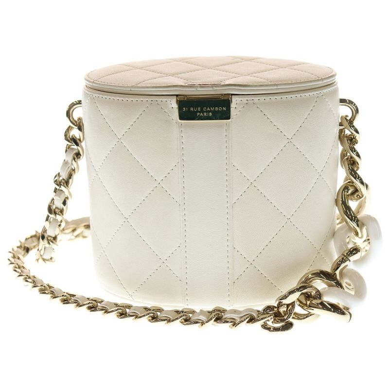 Chanel Matelasse Coco Mark Turnlock Lambskin Leather Vanity Chain Shoulder Bag