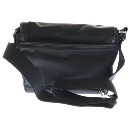 Prada Tessuto Linylon Shoulder Bag Black Nylon And Leather 2vd066 Silver