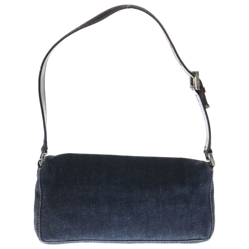 Fendi Handbag Mini Bag One Shoulder Bag Indigo Blue And Brown Silver Hardware