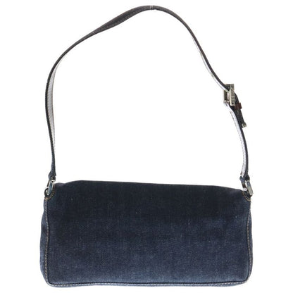 Fendi Handbag Mini Bag One Shoulder Bag Indigo Blue And Brown Silver Hardware