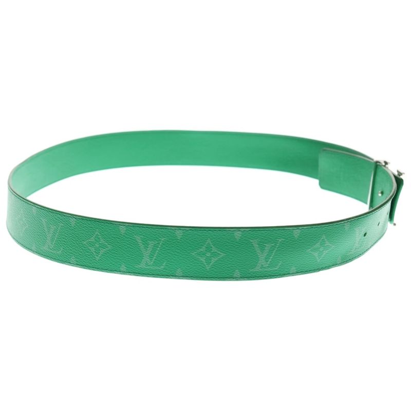 Louis Vuitton Ceinture Logo Belt Saint Laurent LV Monogram Leather Belt Green