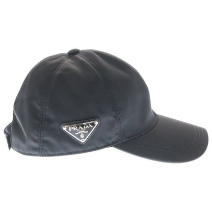 Prada Triangle Logo Cap Hat Black Nylon M 1hc274