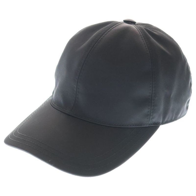 Prada Triangle Logo Cap Hat Black Nylon M 1hc274