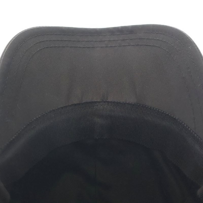 Prada Triangle Logo Cap Hat Black Nylon M 1hc274