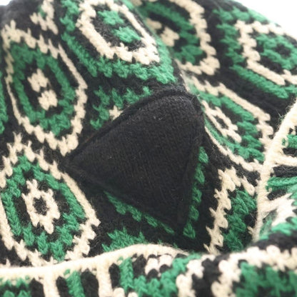 Prada Wool Knit Hat With All Over Design Green Umd514