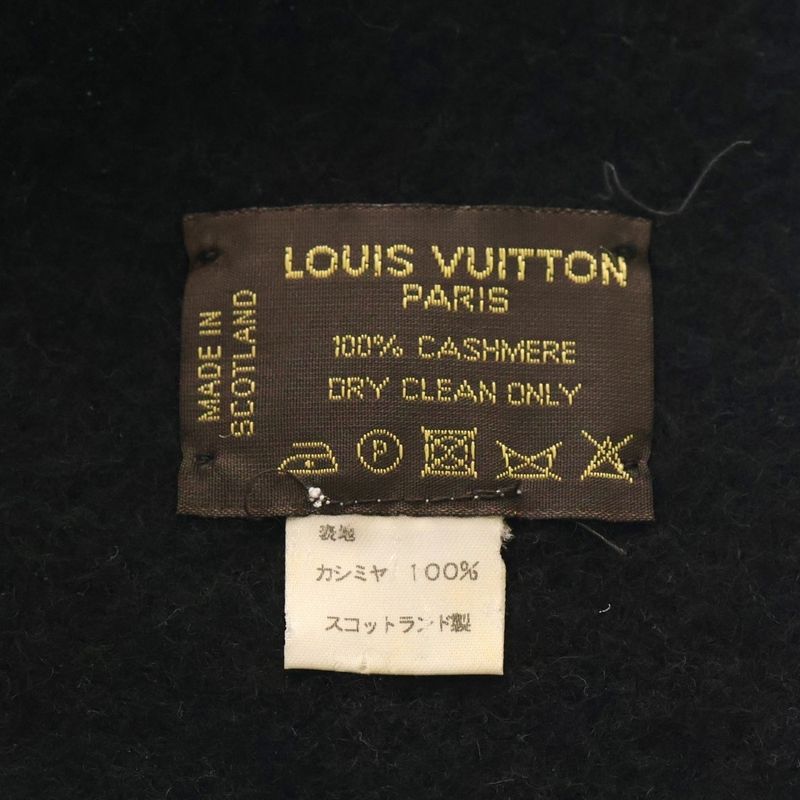 Louis Vuitton Echarpe Baroda Box Logo Scarf Shawl Black